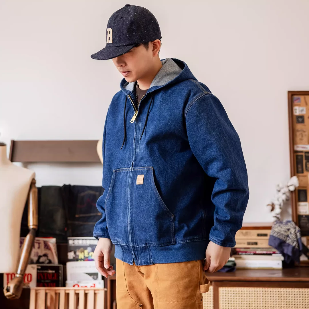 Redtornado红风 洗水外套底特律J08美式工装复古工装原牛连帽夹克