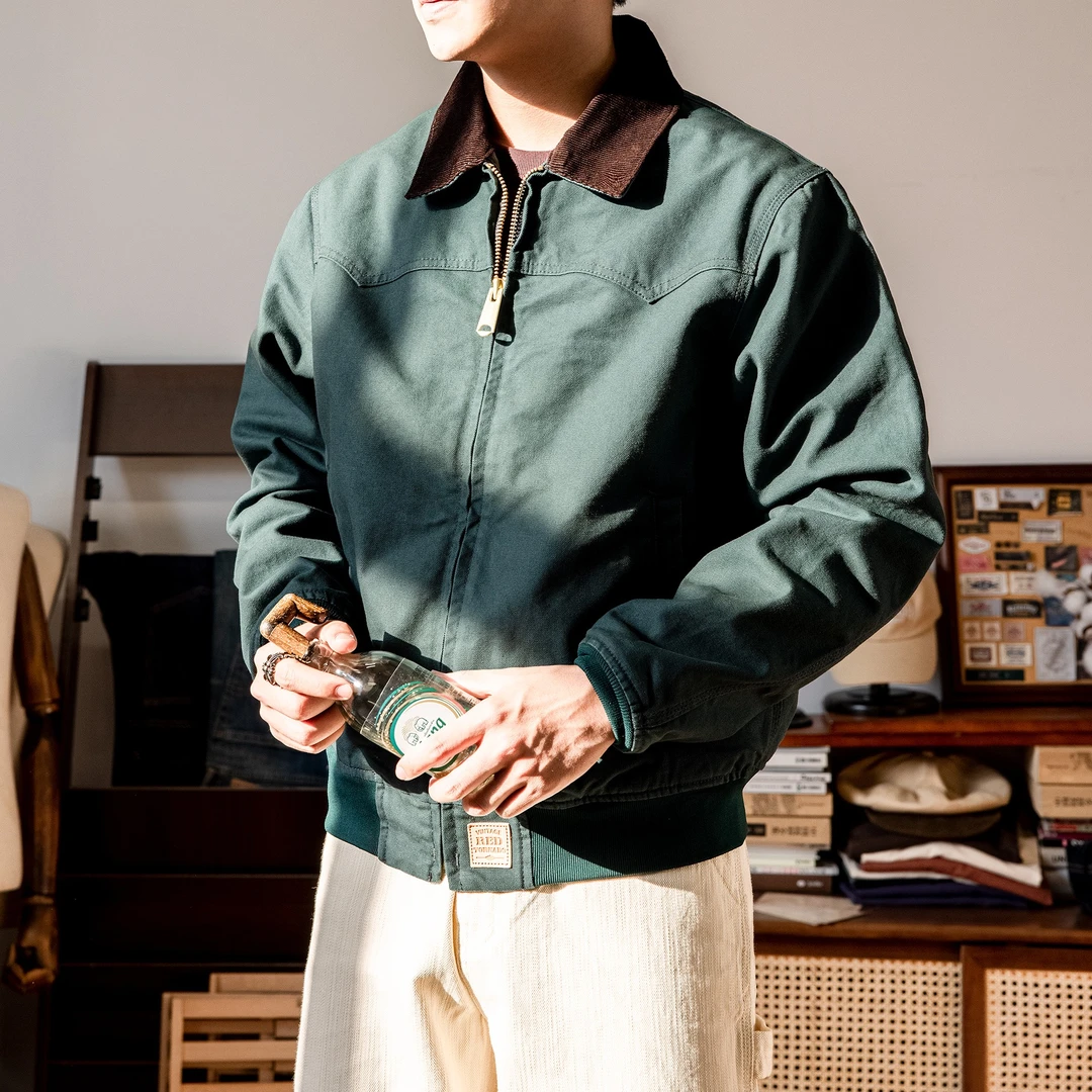 红风 牛仔外套美式工装复古Vintage原牛底特律J14圣达菲夹克薄