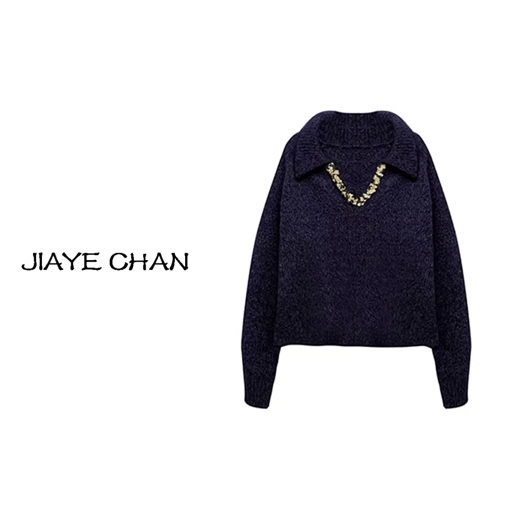 【西西高定】羊绒|静奢风|水钻亮片进口混纱柔软针织毛衣