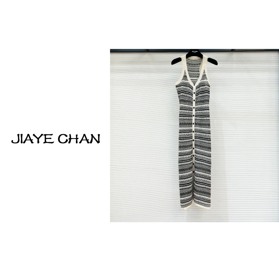 【西西高定】度假风条纹针织背心裙