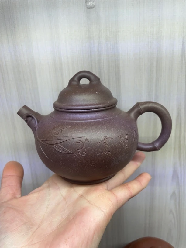 宜兴紫砂壶水平壶竹节报春壶家用莲子壶手工泡茶壶水壶全手工茶具