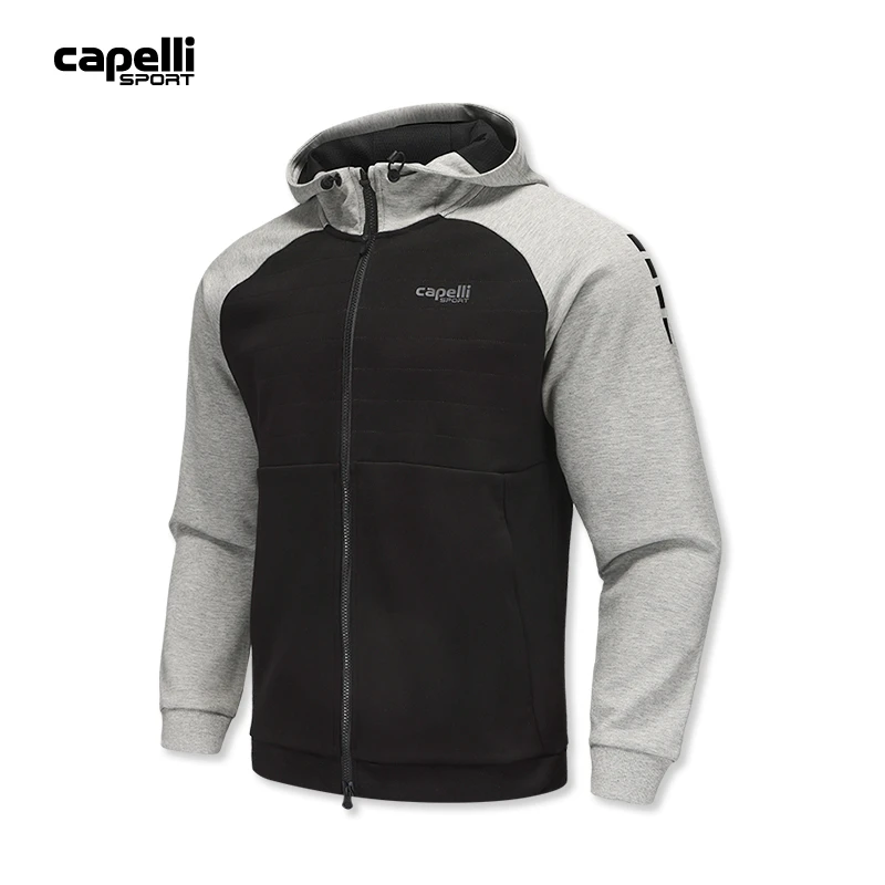 Capelli Sport 春秋复古插肩撞色连帽拉链休闲运动外套夹克帽衫