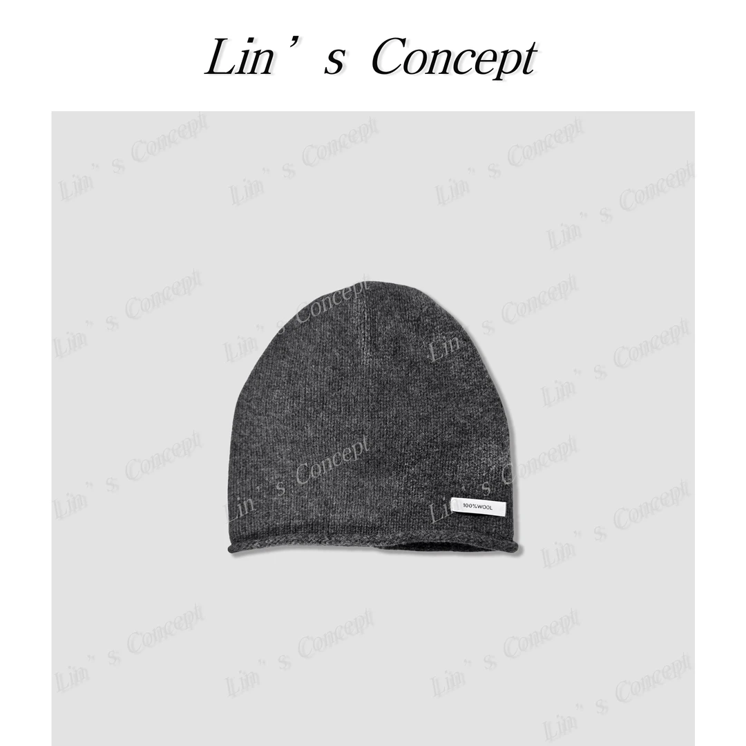 【Lin's concept】秋冬时尚走秀款纯色针织堆堆帽 DL2404243