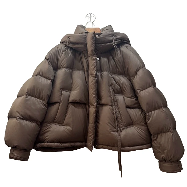 麦寻YRSZQ008宽松小个款羽绒服24冬新款加厚显瘦连帽鸭绒高外套