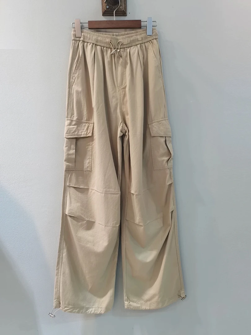 麦寻女装2024秋季新款KCXVP005工装裤高腰宽松女士休闲裤直筒显瘦