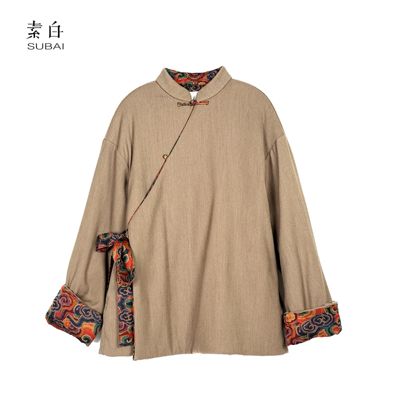 素白【七彩祥云】冬季民族风图腾加厚保暖棉衣外套SB2409CP00402