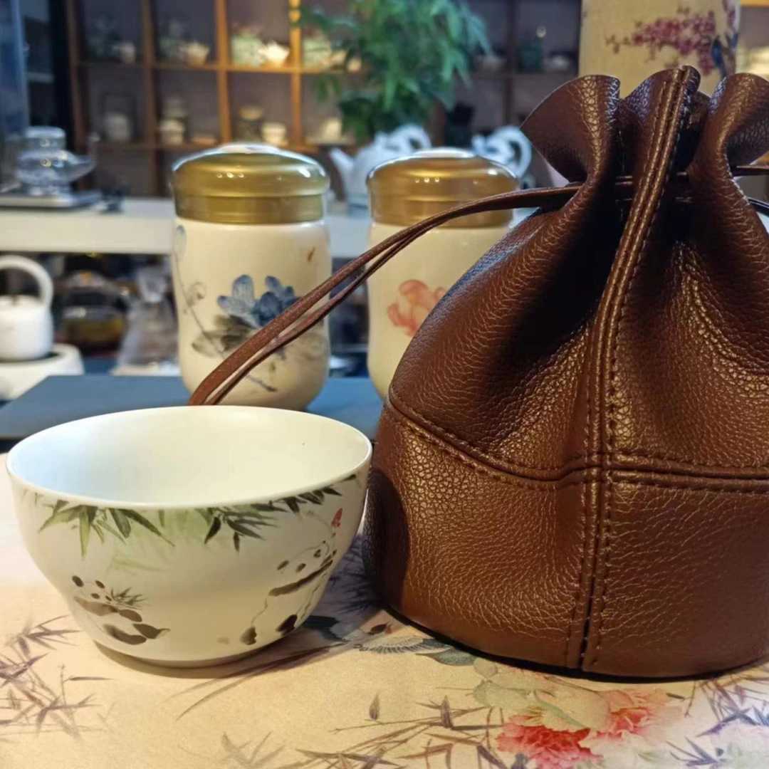 【闪购商品】熊猫主人杯戏竹品韵杯户外旅行随身便携陶瓷茶杯品茗杯