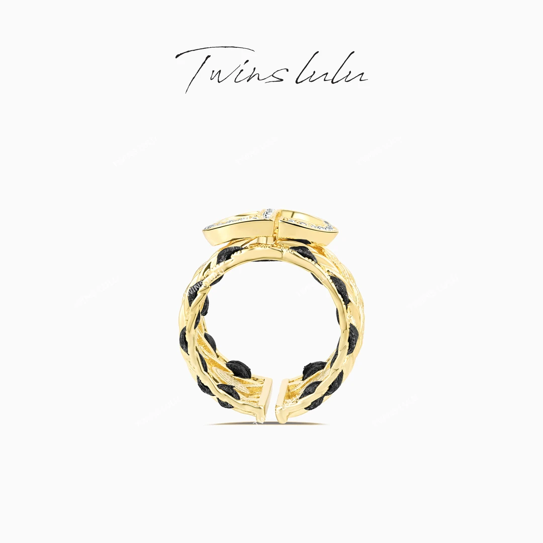 TWINS LULU 镀k金 手工时尚编织简约经典百搭气质小众戒指TSS7280