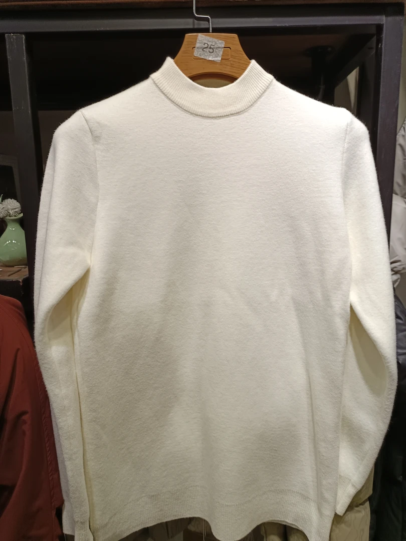 男士半高领毛衣秋冬加厚加绒保暖针织打底毛衣8801