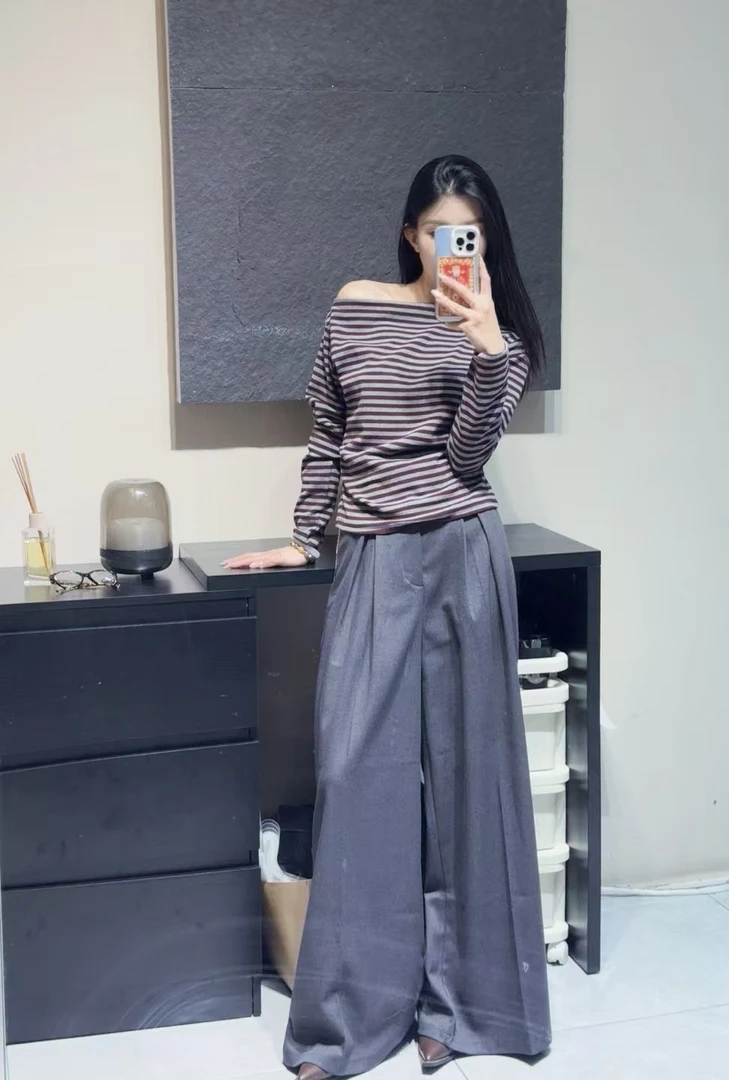 阔腿西装休闲长裤