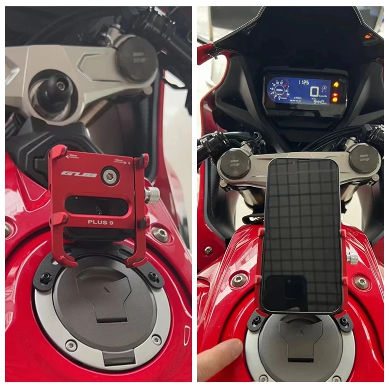 适用本田CBR400RR CBR650RR CM500改装油箱盖手机支架带减震功能