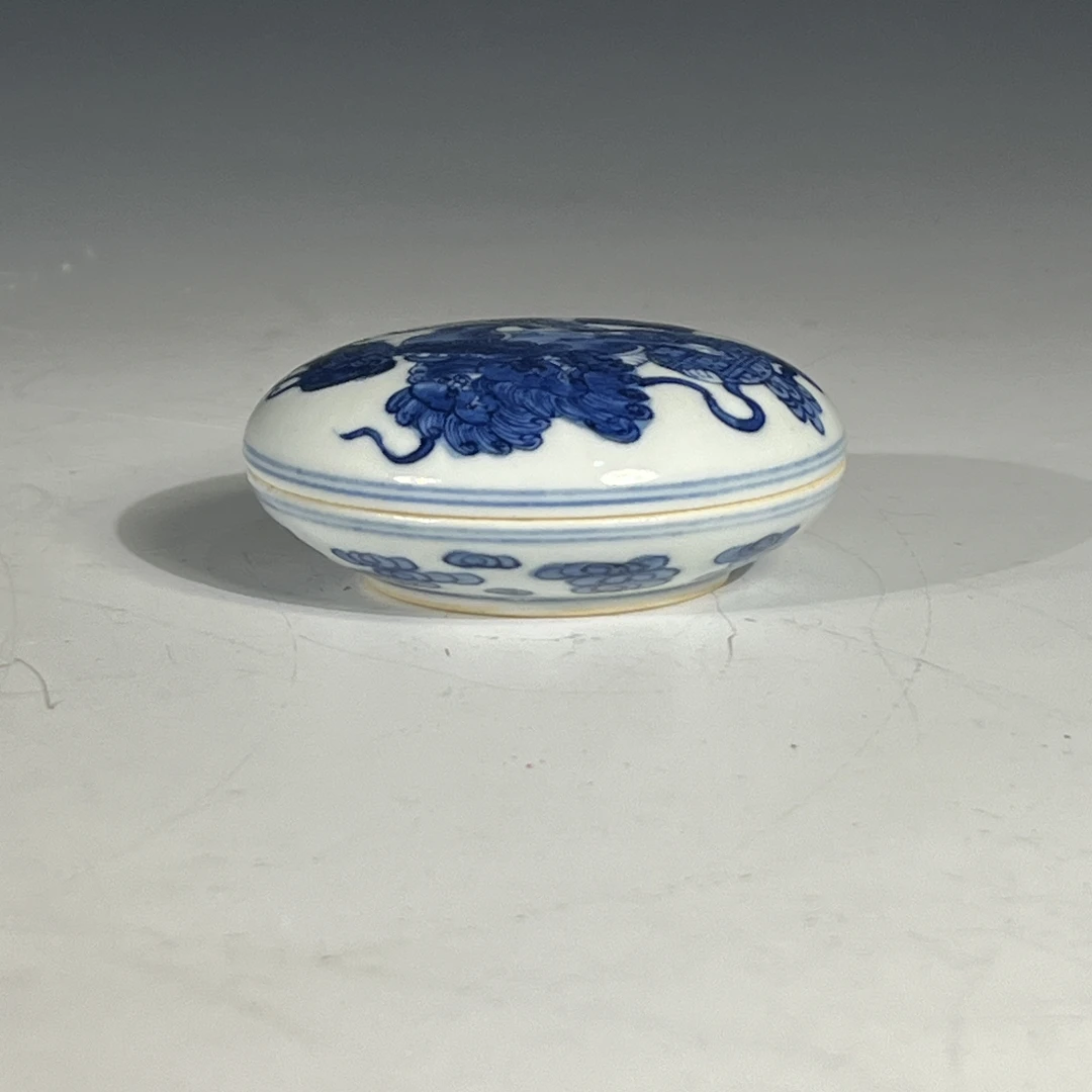 青花太师少保纹饰印泥盒