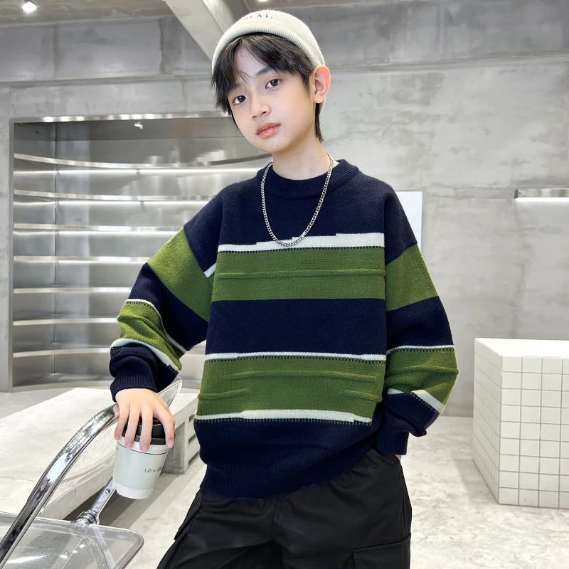 男童毛衣春秋款2024新款秋季条纹儿童酷帅针织衫【MD】AF345