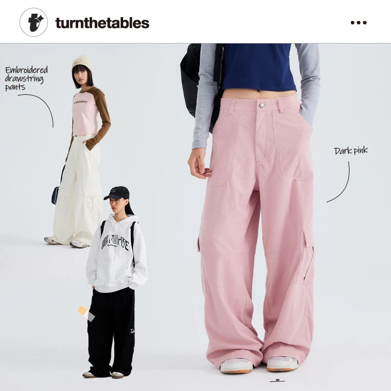 turnthetables旗舰秋冬季情侣百搭休闲裤立体口袋灯芯绒工装裤