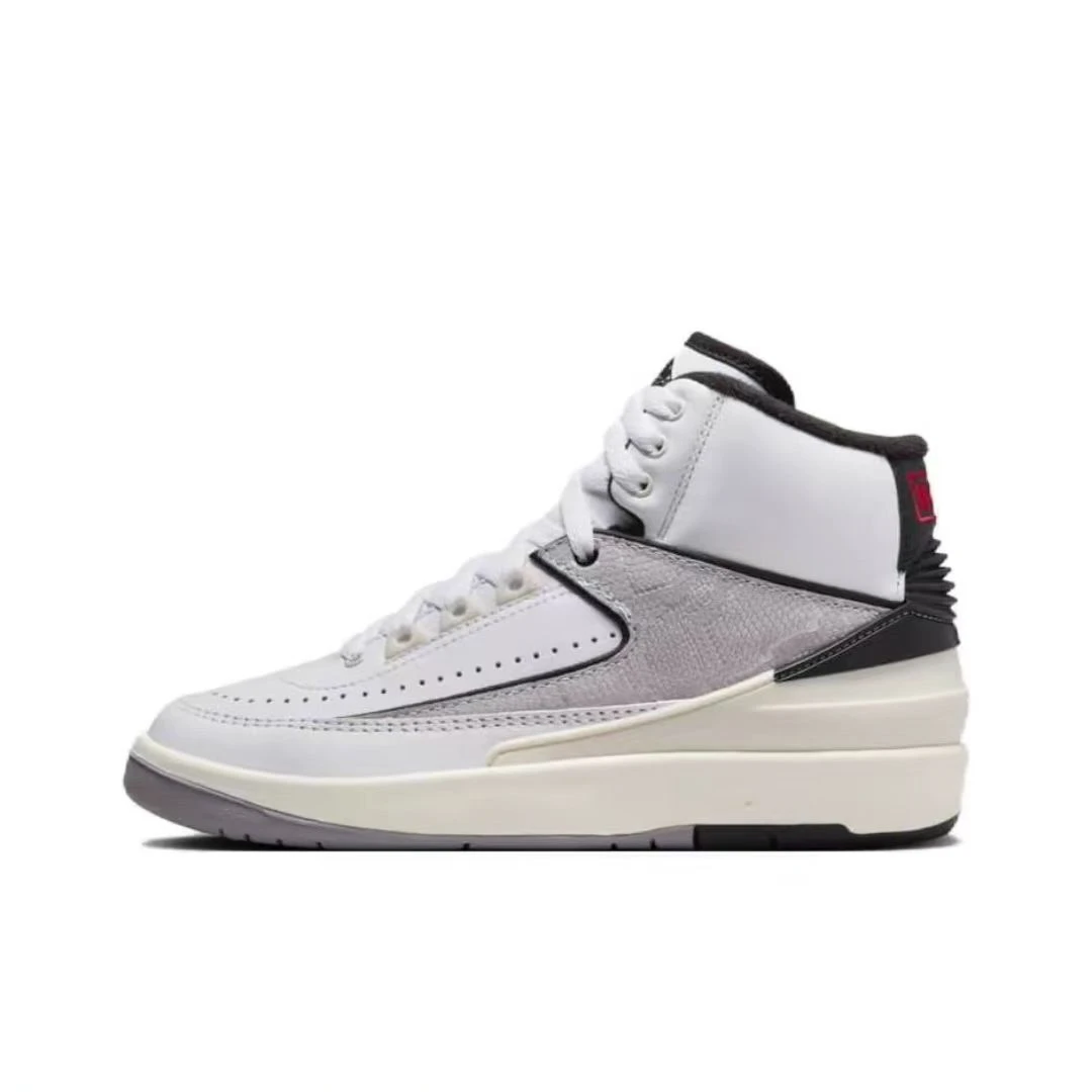 NIKE/耐克Jordan Air Jordan 2 舒适百搭 高帮儿童篮球鞋 黑白色