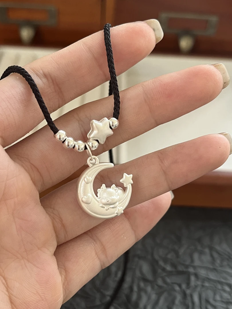 吊坠足银 足银999美梦龙纯银本命龙年吊坠百搭简约精致可爱编绳