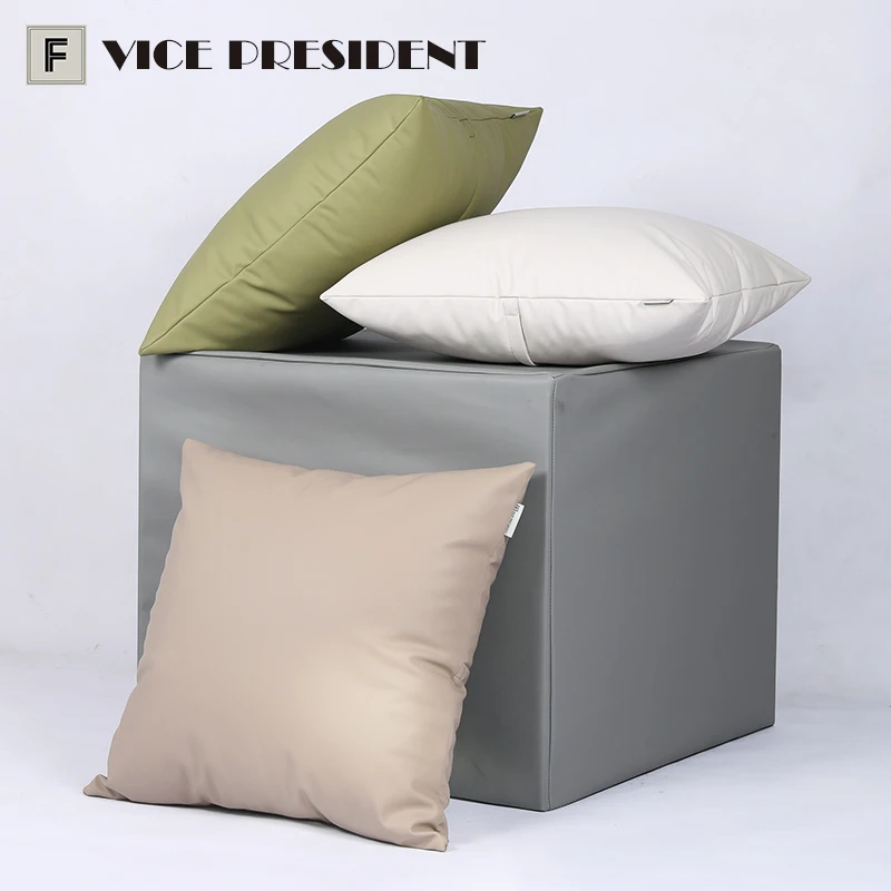 秋冬免洗防猫抓布皮抱枕防水沙发靠垫防粘毛坐垫套抱枕床头样板间