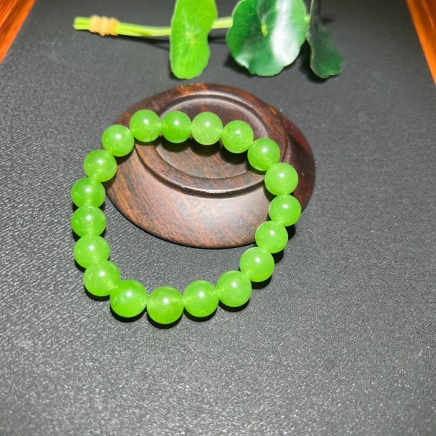 精品，天然石英岩玉，女士手链手串，苹果绿，颜色，完美