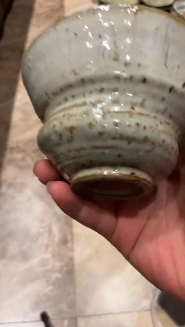 【闪购商品】瓷片713 粗陶柴烧白麻点小碗 1个