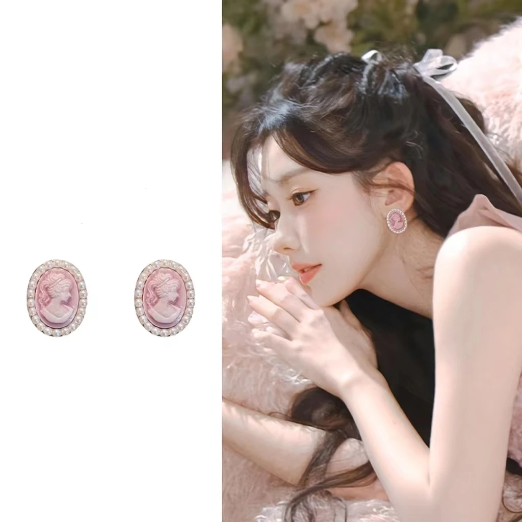 新【B55】时尚优雅气质精致法式秋冬镶嵌耳环耳饰