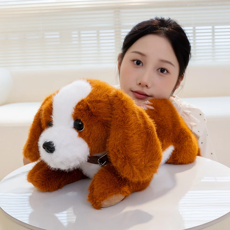 小号狗狗毛绒玩具趴趴狗比格犬公仔圣伯纳玩偶生日礼物娃娃睡觉抱