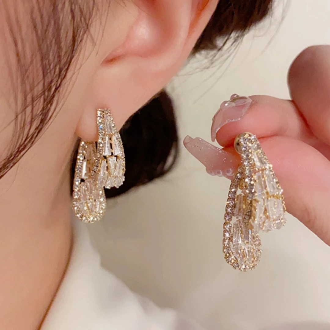 铜合金耳饰 气质轻奢时尚百搭小众精致个性法式耳环12-120