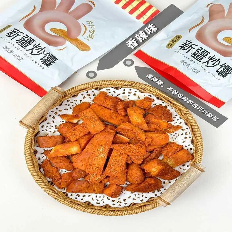 新疆特色炒馕条香辣/孜然味100g/袋口感酥脆馕锅巴追剧解馋小零食
