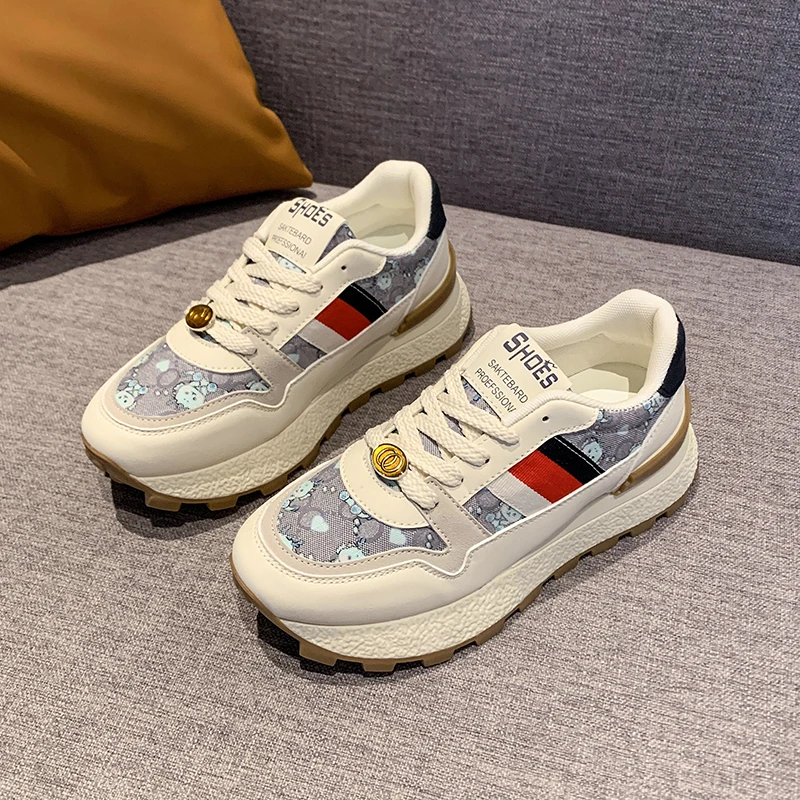 透气休闲港风运动鞋女厚底街拍踩屎感ins潮老爹潮鞋运动阿甘鞋XL