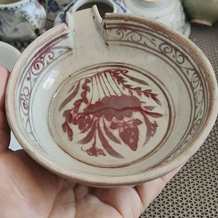 摆件张*一个青花釉里红摆件