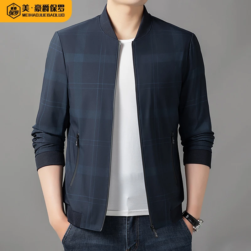 美·豪爵保罗正品春秋夹克外套棒球领时尚男士商务休闲55801