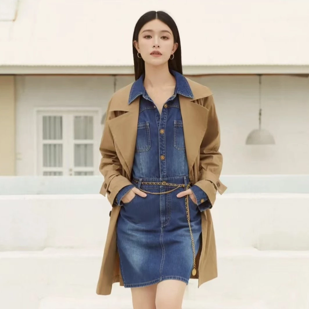 【文咏珊同款】ELLASSAY歌力思欧若智性风牛仔连衣裙EWW333