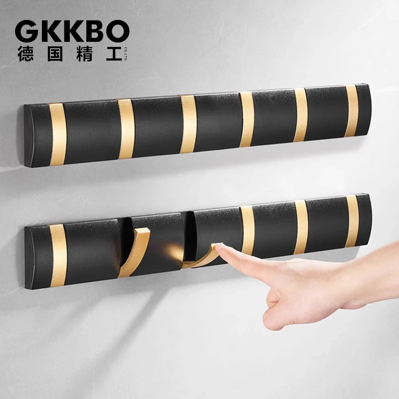 【GKKBO德国精工】 29折叠隐形衣帽挂钩卫生间免打孔枪灰色挂衣钩