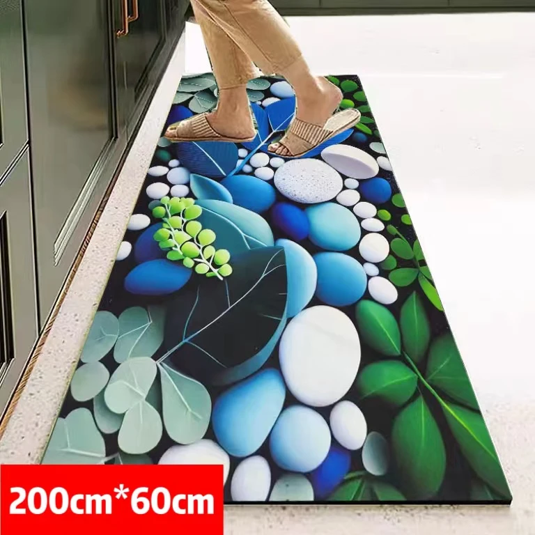 【厨房垫】200*60-厨房垫床边毯吸水防滑硅藻泥可裁剪-石头花