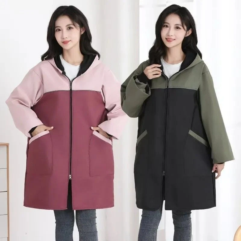 防水加大工作服加绒男女长袖防油防尘厨房家用大褂围裙定制罩衣