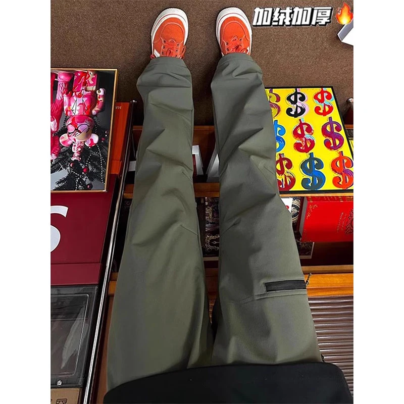 裤子男款秋冬防风防水软壳加绒冲锋裤美式机能户外登山工装伐木裤