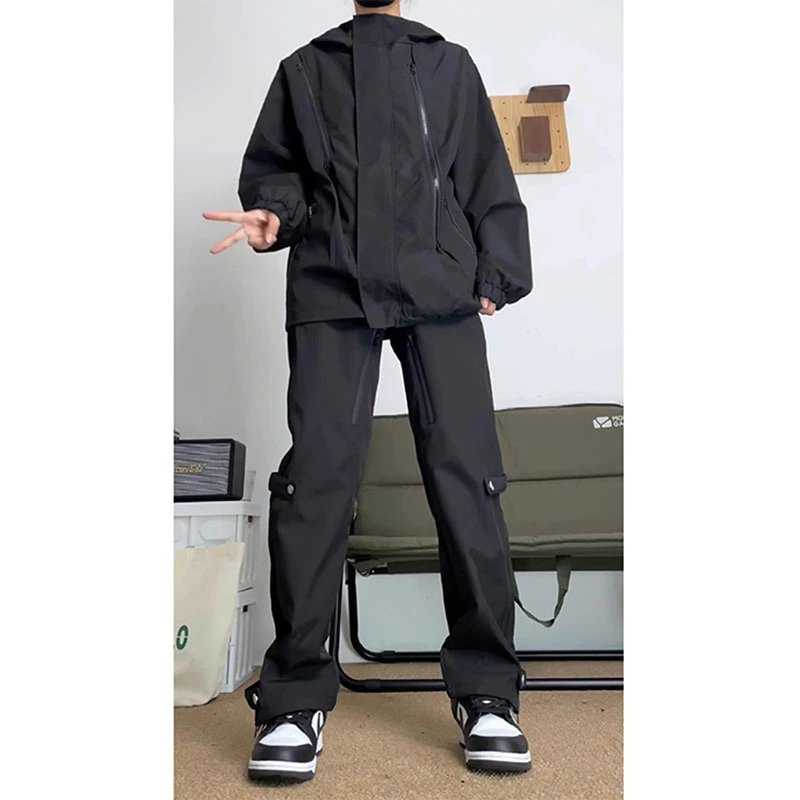 东北防寒冲锋裤加绒男款冬季hiphop裤子ootd穿搭机能风滑雪工装裤