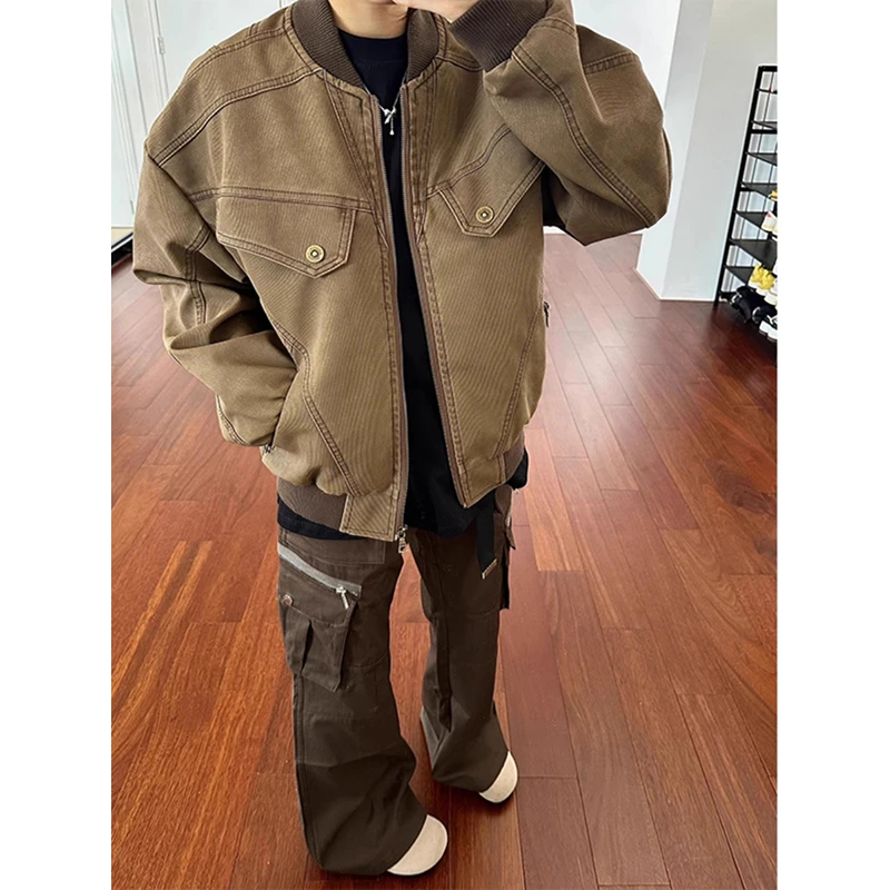 美式复古工装夹克男春秋短款cleanfit外套潮牌高级感痞帅炸街上衣