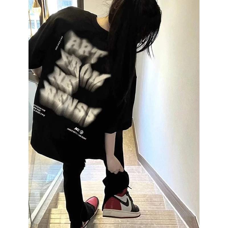 欧美高街潮牌t恤男款夏季重磅美式ootd短袖夏季潮流小领口半袖ins