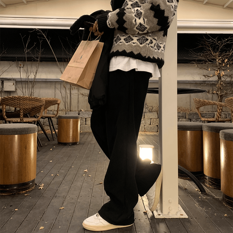 灯芯绒裤子男款秋冬季加绒加厚宽松直筒休闲裤高级感雪尼尔阔腿裤