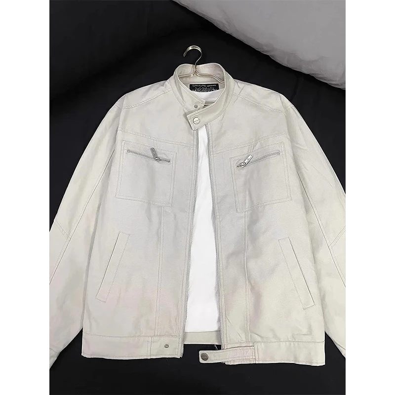 美式立领哈灵顿夹克男秋冬潮牌高级感cleanfit工装外套短款棒球服