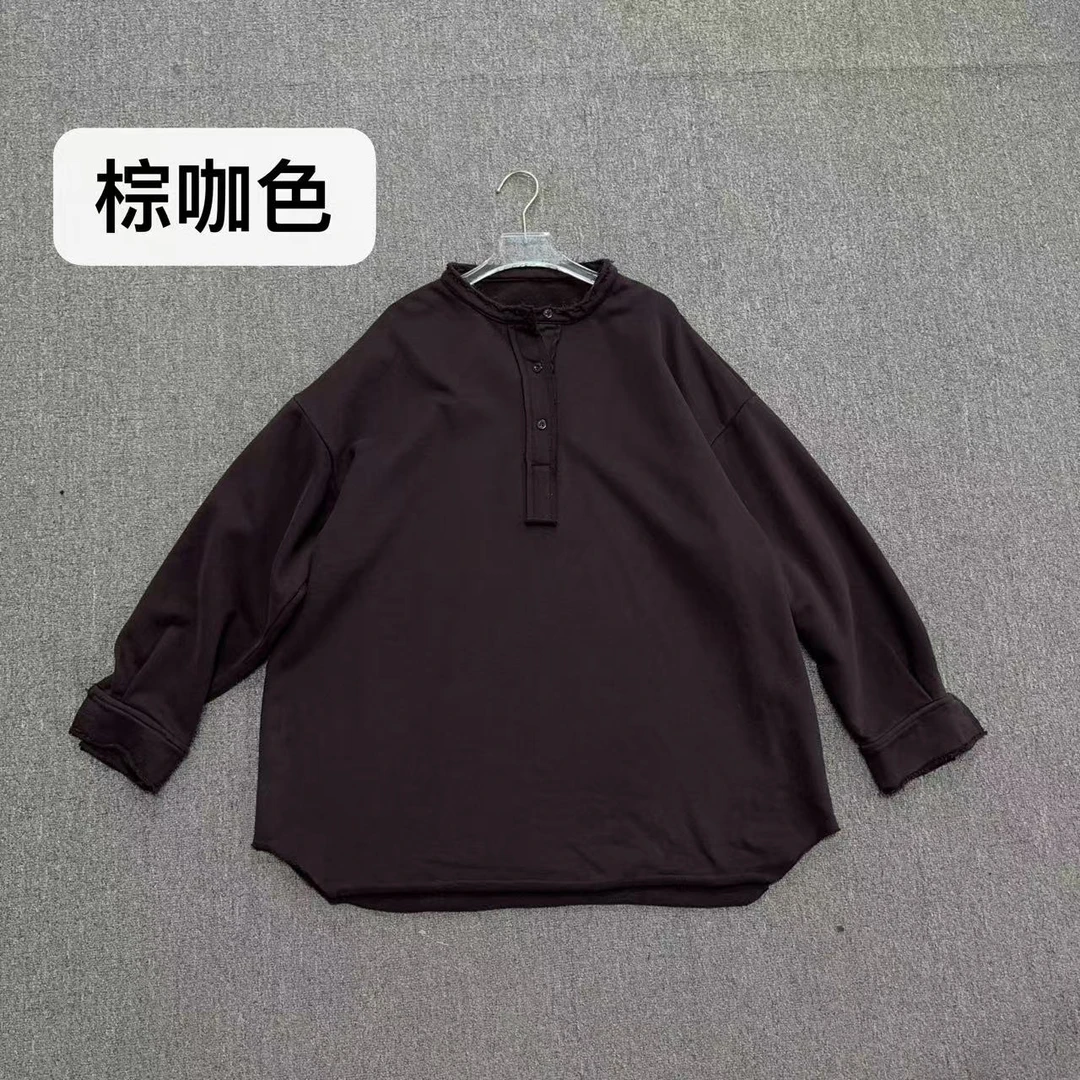 【雪儿推荐】8733潮牌设计师秋冬上新纯色简约圆领加厚加绒打底卫衣