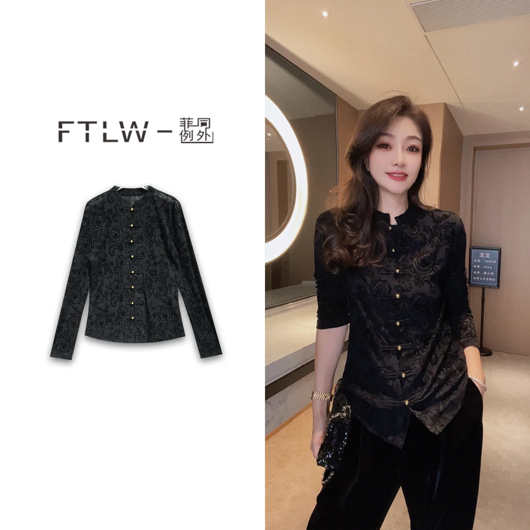 板熙FTLW-【花舞】气质时尚百搭休闲设计师上衣开衫外套-1735