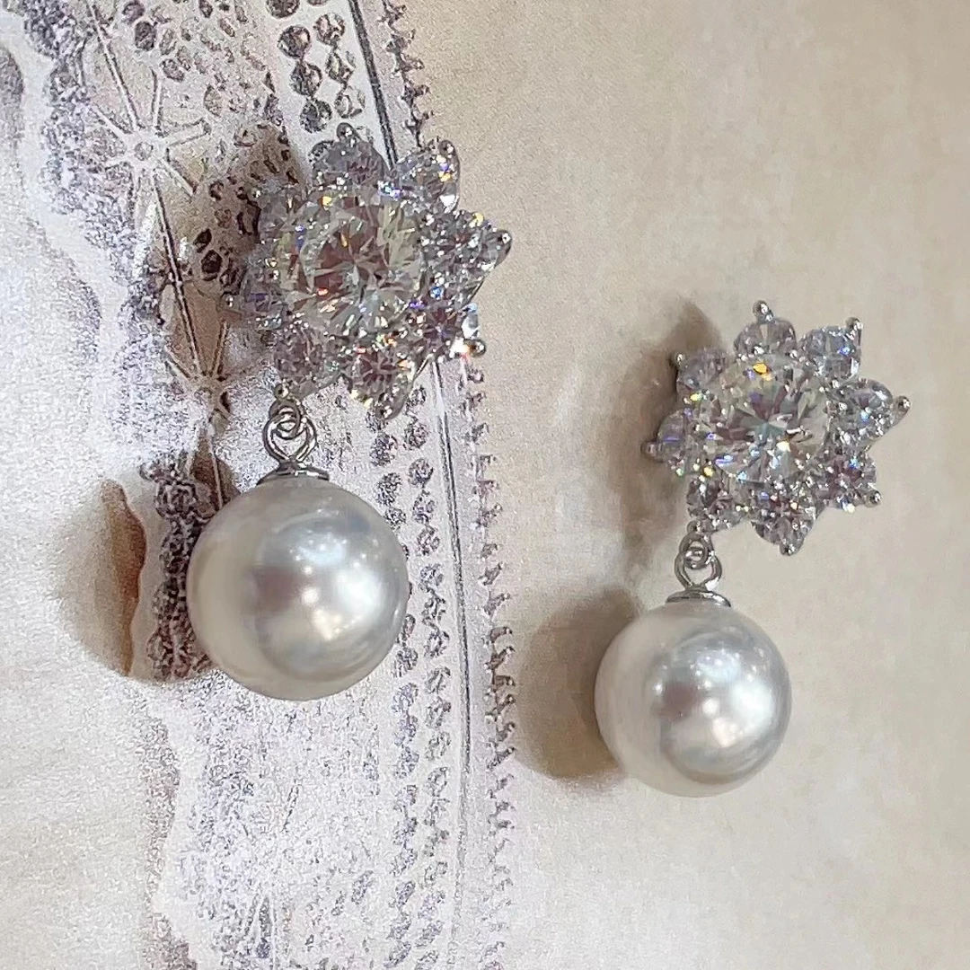 EDFNOT/杨红霞汝意 非金属仿珍珠耳饰 NA太阳花贝珠耳环