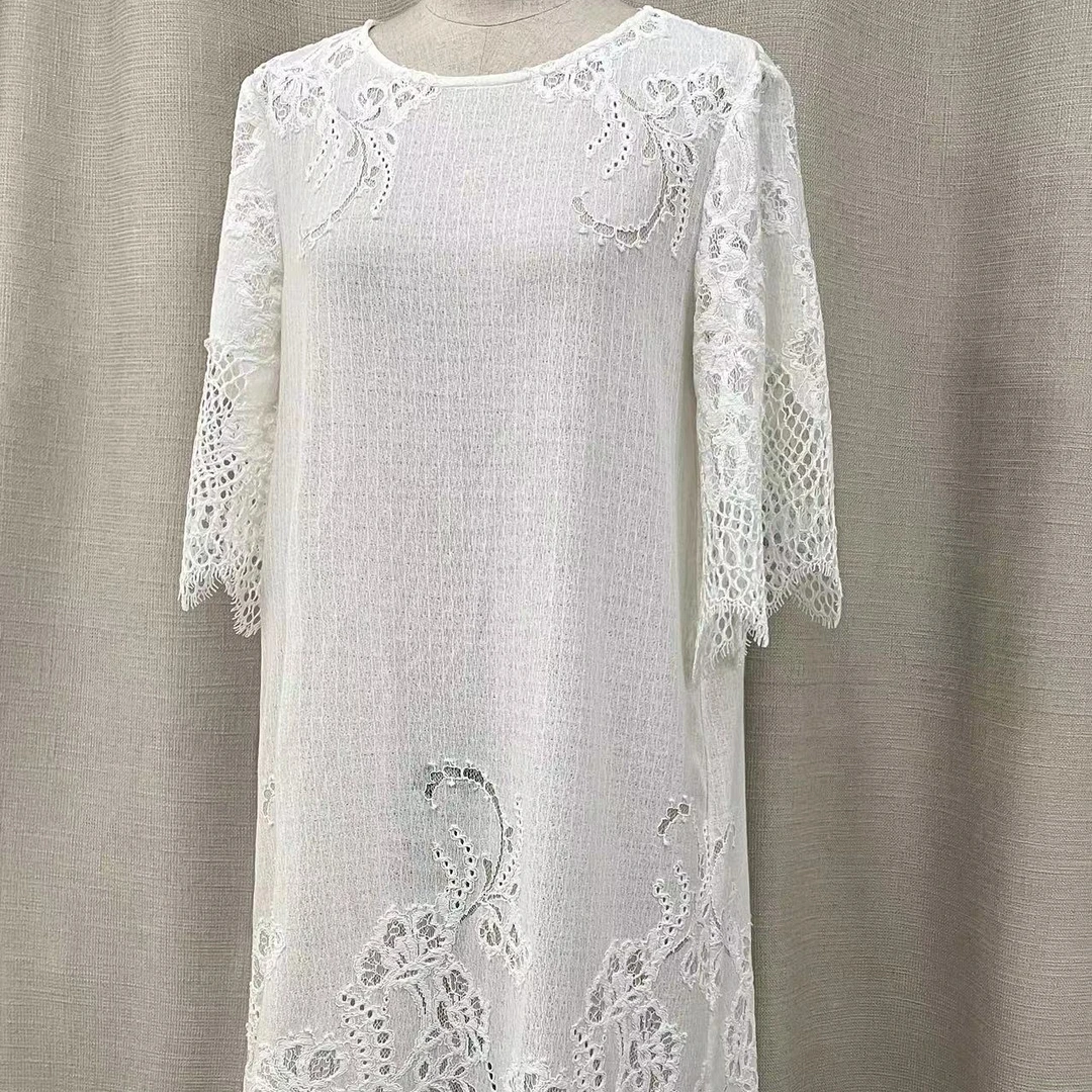 EDFNOT/杨红霞汝意FS度假迪拜风镂空蕾丝裙