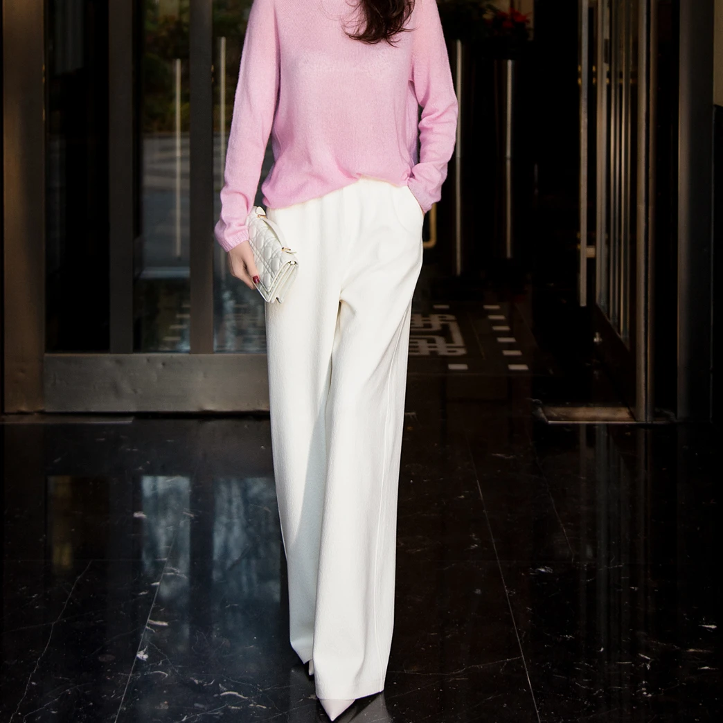 EDFNOT/杨红霞汝意HY24581弹力松紧腰直筒裤