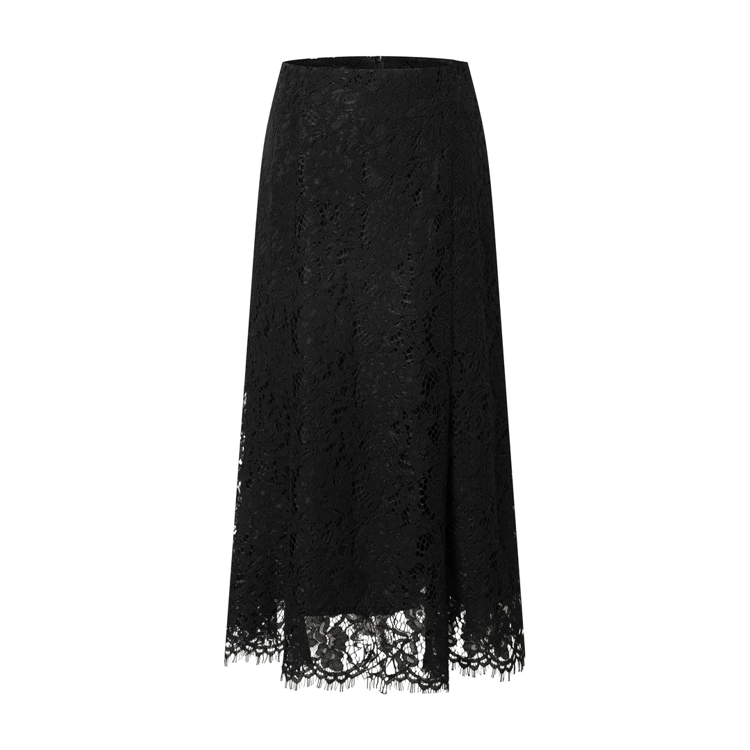 EDFNOT/杨红霞汝意FS黑色蕾丝半裙