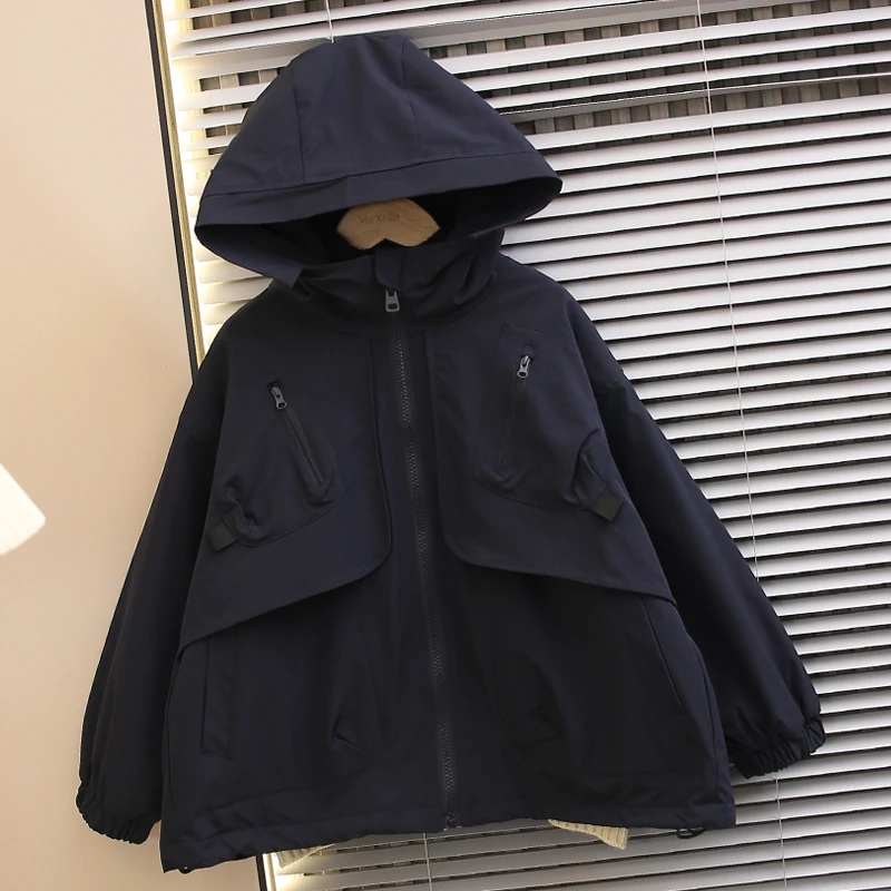 【欢欢优选】2024冬季新款休闲帅气加绒连帽外套夹克帅气潮958