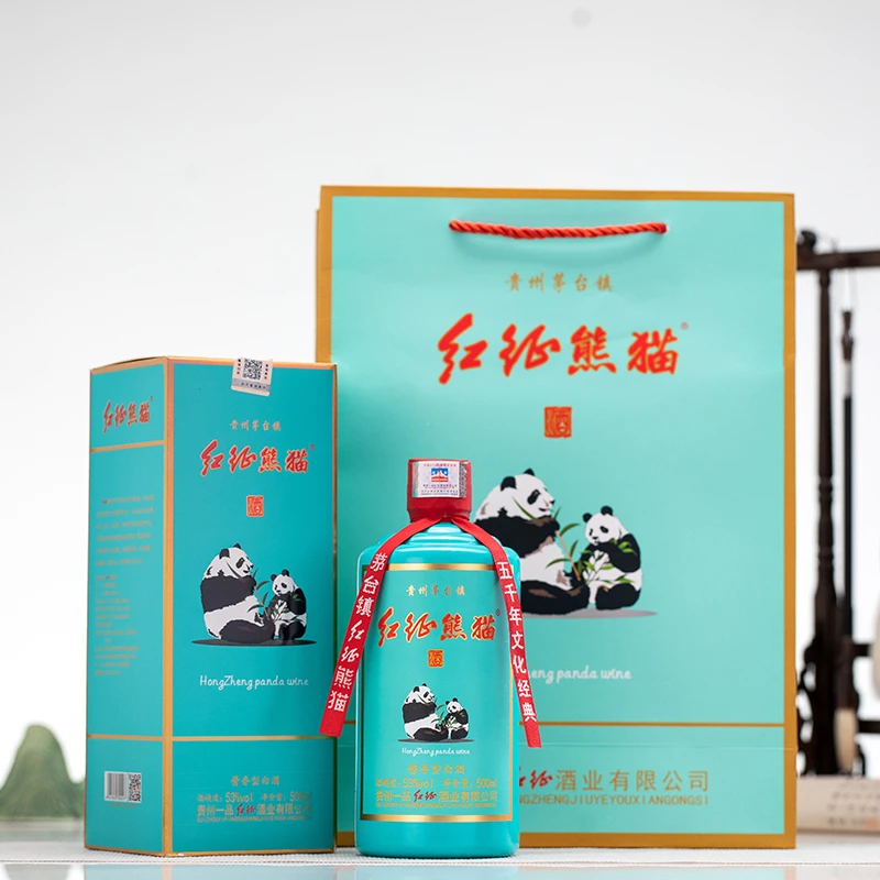 红征熊猫贵州茅台镇53度酱香型白酒大曲坤沙口粮酒500ml53度500ml