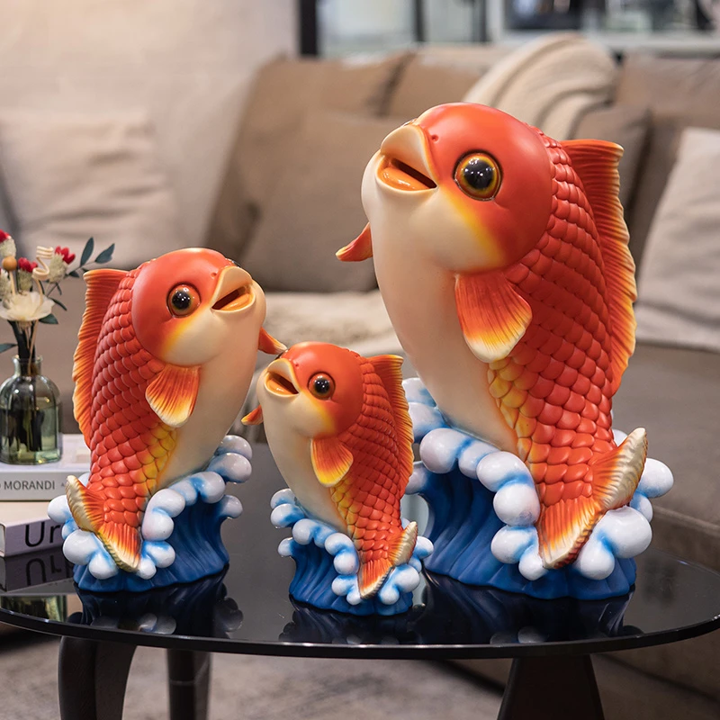 2025新款年年有鱼客厅摆设存钱罐摆件装饰只进不出储蓄罐乔迁礼物