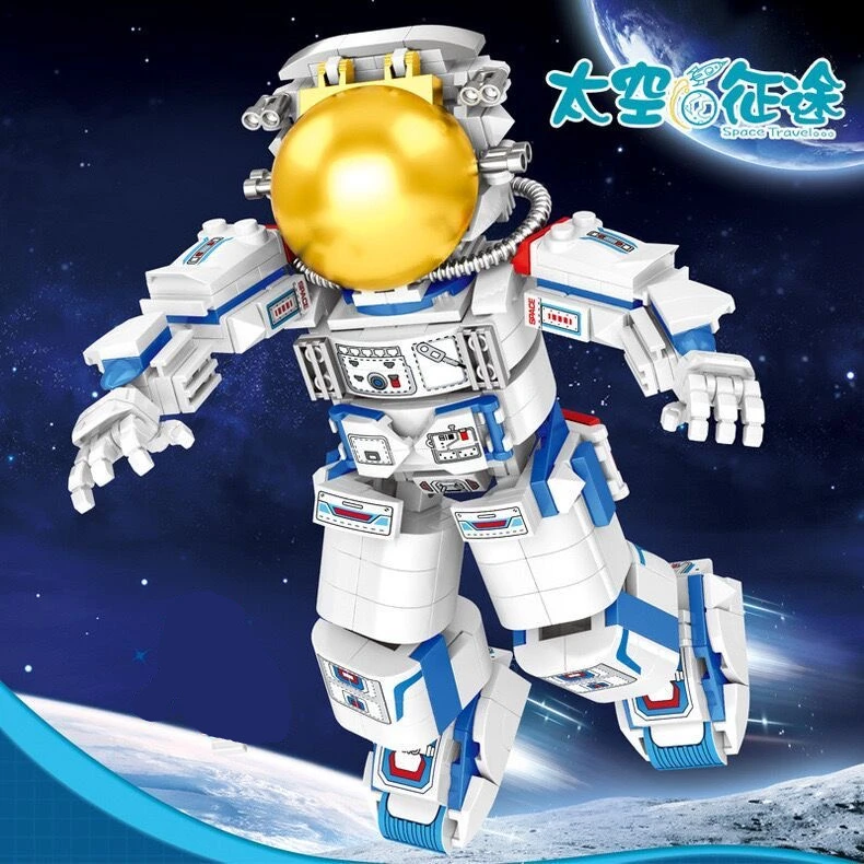 2024新款男孩拼装宇航员积木系列玩具中国航天模型生日礼物